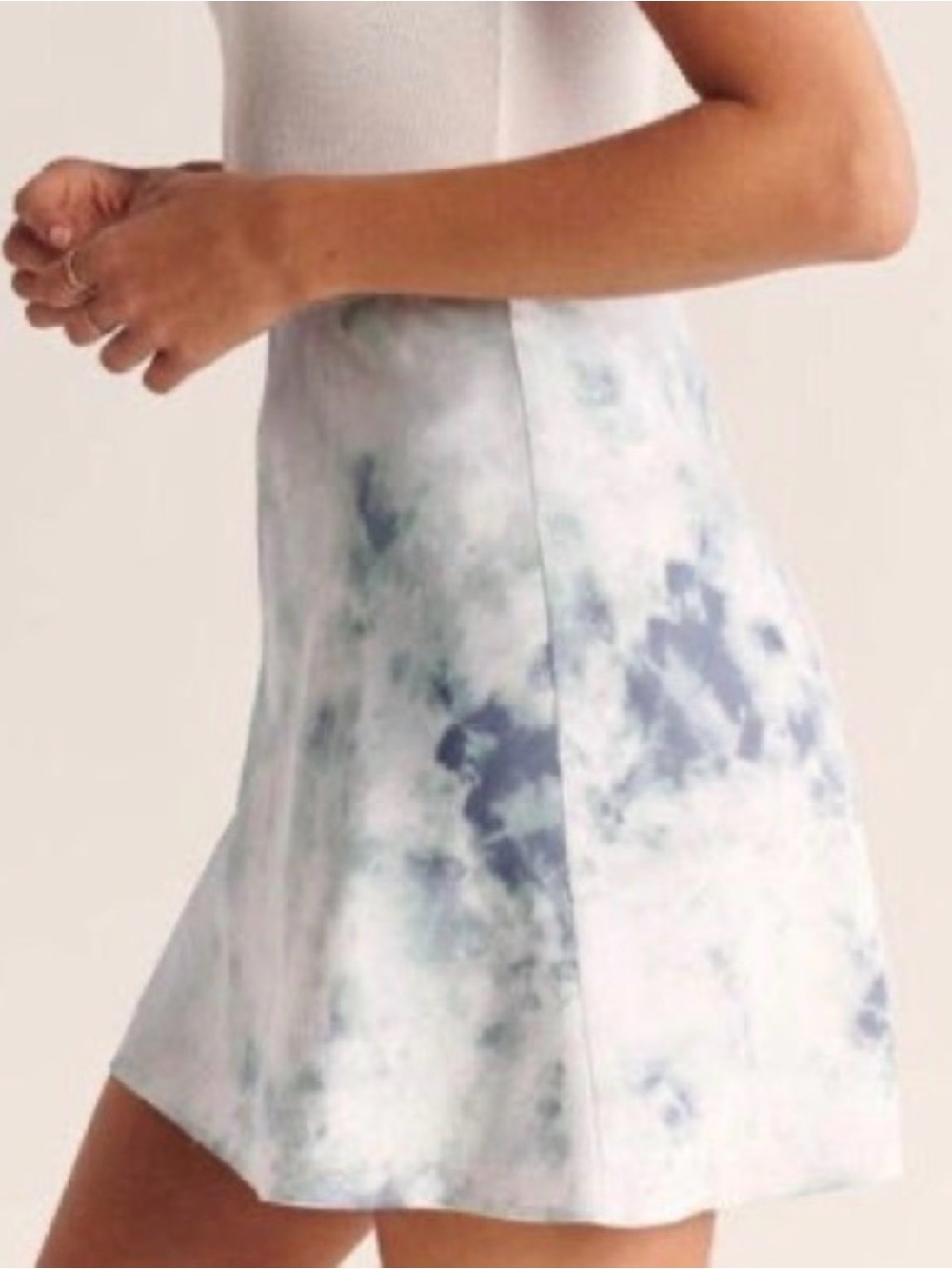 Abercrombie & Fitch Blue and White Tie-Dye Skater Skirt